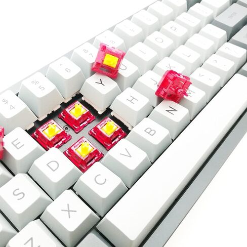 Ruby V2 UHMWPE Stems Material Mechanical Keyboard Switches for Gaming Keyboards | Double Gold Spring | Plate Mounted | SMD 5 Pin RGB Key Switches for Backlit Keyboard (90 Pcs) (Ruby) in Saudi Arabia