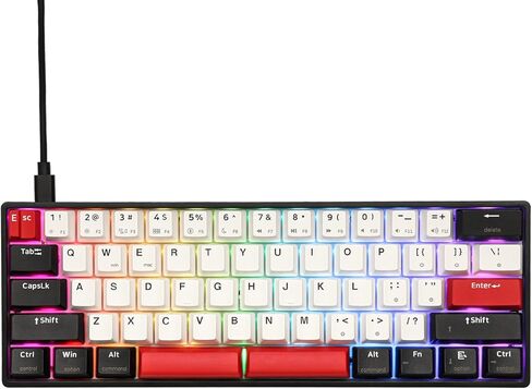 لوحة مفاتيح ميكانيكية سلكية SKYLOONG GK61 PRO بنسبة 60%، قابلة للبرمجة QMK/VIA، حشية دائرية، لوحة مفاتيح مخصصة قابلة للتبديل السريع مع شريط مسافة منفصل، إضاءة خلفية RGB، غطاء مفاتيح PBT لـ Win/Mac (مفتاح KTT باللون الأزرق الوردي) in Kuwait