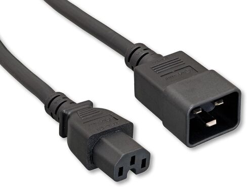 سلك طاقة أسود 3 بوصات، IEC320 C15/C20 14AWG C15/C20 سلك طاقة، أسود (ZADA38EG-03) in Kuwait