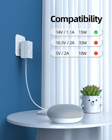 15W AC Charger Fit for Google-Nest-WiFi, Nest-Mini (2 gen) Smart Speaker Power Adapter Supply Cord Cable in Saudi Arabia