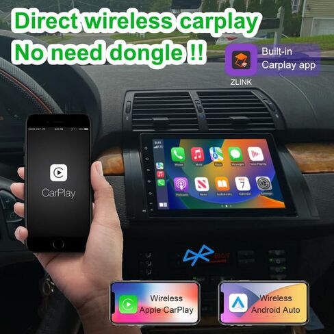 راديو سيارة Egosonic Real Android 13، ثماني النواة (4+64 جيجابايت)، شاشة لمس 9 بوصة، Carplay Android Auto اللاسلكي، DSP+، متوافق مع BMW X5 E53 E38 1996-2004، يدعم Wifi BT 5.0 in Kuwait