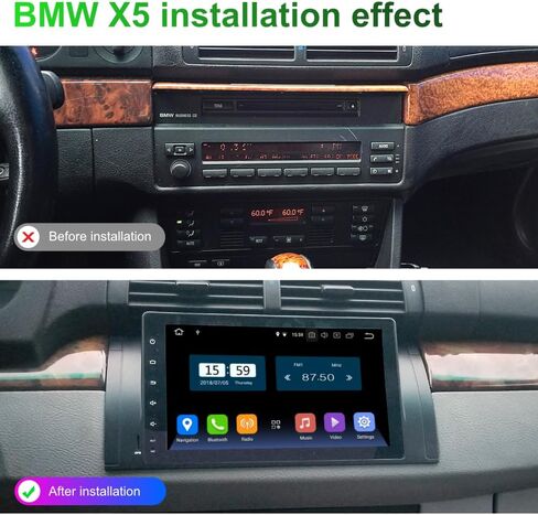 راديو سيارة Egosonic Real Android 13، ثماني النواة (4+64 جيجابايت)، شاشة لمس 9 بوصة، Carplay Android Auto اللاسلكي، DSP+، متوافق مع BMW X5 E53 E38 1996-2004، يدعم Wifi BT 5.0 in Kuwait