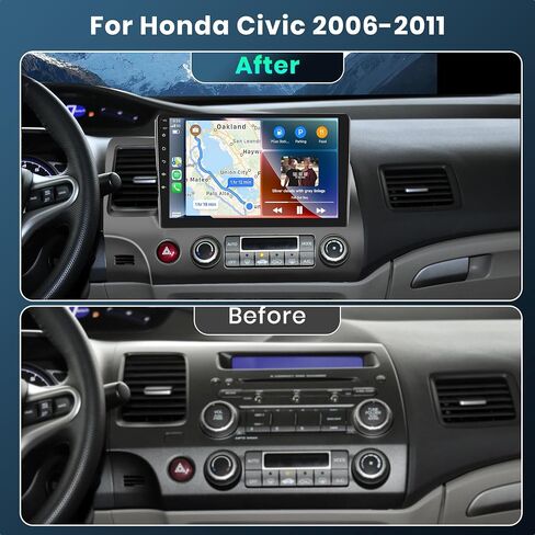 2G+32G Android Car Stereo for Honda Civic 2006-2011,Car Radio 10.1'' Touch Screen Head Unit with Bluetooth GPS Navigation Mirror Link FM RDS WIFI AHD Backup Camera Steering Wheel Control Car Audio in Saudi Arabia