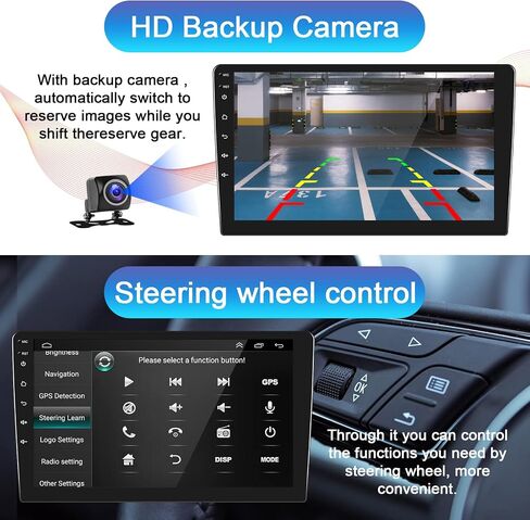 Hodozzy 2G 64G Android Double Din Car Stereo with Wireless Carplay&Android Auto,10.1 Inch Touch Screen Car Radio with GPS Navigation WiFi Bluetooth FM/RDS Radio SWC Dual USB/AUX-in+Backup Camera in Saudi Arabia