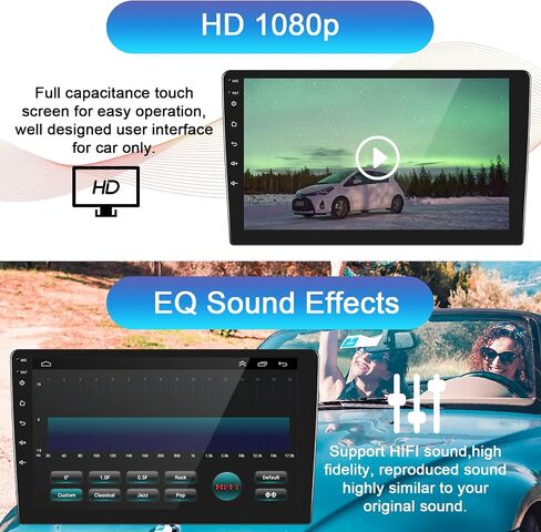 Hodozzy 2G 64G Android Double Din Car Stereo with Wireless Carplay&Android Auto,10.1 Inch Touch Screen Car Radio with GPS Navigation WiFi Bluetooth FM/RDS Radio SWC Dual USB/AUX-in+Backup Camera in Saudi Arabia