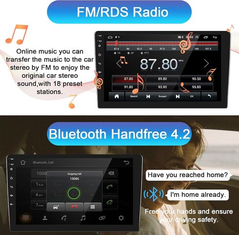 Hodozzy 2G 64G Android Double Din Car Stereo with Wireless Carplay&Android Auto,10.1 Inch Touch Screen Car Radio with GPS Navigation WiFi Bluetooth FM/RDS Radio SWC Dual USB/AUX-in+Backup Camera in Saudi Arabia