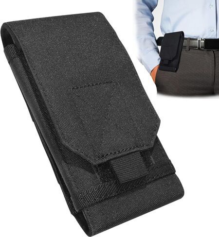 حامل حزام للهاتف المحمول من النايلون، حقيبة هاتف محمول تكتيكية مقاومة للسقوط للرياضات الخارجية، تستخدم لإصلاح الهواتف المحمولة أو البطاقات (أسود/6 بوصات) in Kuwait