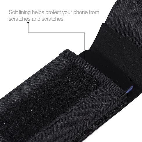 حامل حزام للهاتف المحمول من النايلون، حقيبة هاتف محمول تكتيكية مقاومة للسقوط للرياضات الخارجية، تستخدم لإصلاح الهواتف المحمولة أو البطاقات (أسود/6 بوصات) in Kuwait