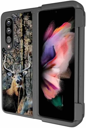 حافظة بمشبك حزام Rome Tech مع حامل قلم لهاتف Galaxy Z Fold 3 5G [SM-F926] غطاء هاتف منزلق متين وشديد التحمل لهاتف Samsung Z Fold 3 مع حامل قلم - أسود in Saudi Arabia
