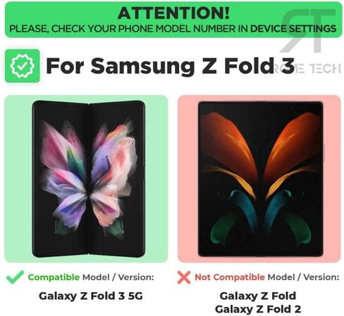 حافظة بمشبك حزام Rome Tech مع حامل قلم لهاتف Galaxy Z Fold 3 5G [SM-F926] غطاء هاتف منزلق متين وشديد التحمل لهاتف Samsung Z Fold 3 مع حامل قلم - أسود in Saudi Arabia