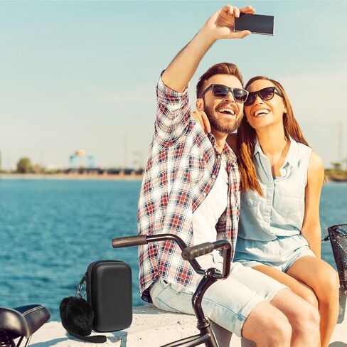 حافظة كاميرا MOSISO متوافقة مع طابعة الكاميرا الفورية Canon Ivy CLIQ 2/+2، متوافقة مع Canon Ivy Mobile، طابعة جيب صغيرة للصور، حقيبة حمل واقية من مادة EVA أثناء السفر وقلادة قلب منفوشة، أسود in Saudi Arabia