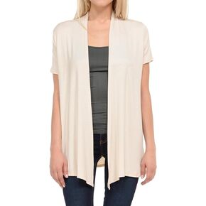Pastel by Vivienne Women's Short Sleeve Open Front Vest (15+ Colors/S-3XL)