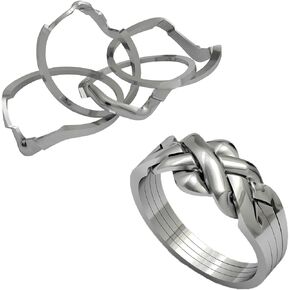 4 Band Puzzle ring 925 sterling Silver Braided Knott interlocking women men unique gift ring all size