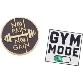 Motivational Enamel Lapel Pin Gym Mode Quotes Words Pin Inspirational Pin Sports No Pain No Gain Positive Saying Brooch for Clothing Bags Denim Lanyards Accessories Unisex Jewelry Gift