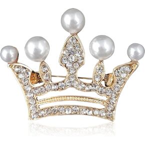 GBAHFY Crystal Rhinestone Princess Queen Crown Brooch Pin Crown Brooches for Women Girls Crown Tiara for Wedding Party Banquet Birthday