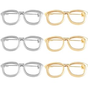 Gadpiparty 6Pcs Eyeglasses Holder Brooch Alloy Eyeglasses Lapel Pins for Women Optician Ophthalmology Gifts for Doctors