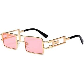 mincl/Hip-Hop Square Metal Small Frame Clear Color Lens Sunglasses