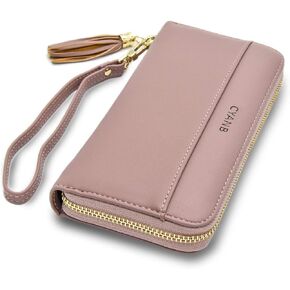 Women Wallets Tassel Bifold Ladies Cluth Wristlet Wrist strap Long Purse