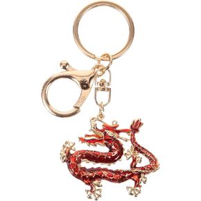 EXCEART Chinese Dragon Keychain 2024 Zodiac Animal Key Chain New Year Ornament Gift Souvenir for 2024 Year of The Dragon Hanging Decoration Red