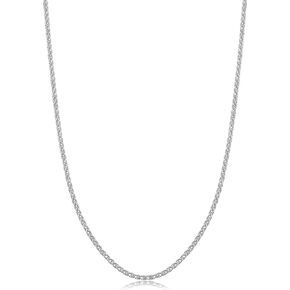 Verona Jewelers 925 Sterling Silver Wheat Chain Necklace, 2MM 2.5MM, 3MM- Spiga Chain Necklace, Spiga Wheat Chain 16-30