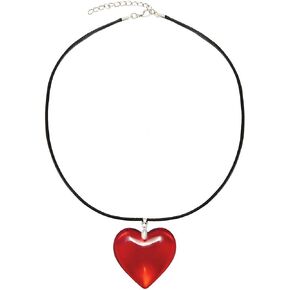 LAKIYOYO Chunky Red Heart Choker Necklace for Women Big Red Glass Heart Pendant Chunky Heart Necklace Adjustable Velvet Chain Heart Necklaces Y2K Jewelry Gifts for Teen Girls