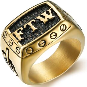 Jude Jewelers Stainless Steel FTW Biker Rider Middle Finger Ring