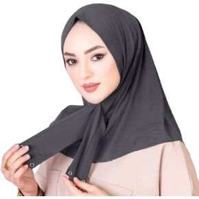 حجاب عمامة إسلامية فورية مع أزرار كبس للنساء، غطاء رأس قطني، غطاء كامل، قبعة إسلامية تحت الغطاء