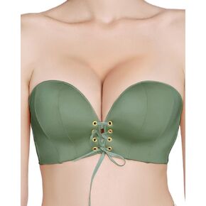 FallSweet Strapless Bra for Women Push Up Padded Brassiere Add Two Cup Bra Wirefree