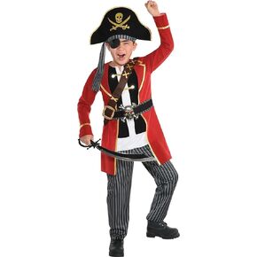 Light-Up Crypt Captain Pirate Costume, Small (4-6) - Illuminating Jacket, Hat & Pants Combo for Kids, Perfect for Costume & Halloween Parties