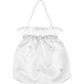 Money Bag for Wedding Large Tote Bag Wedding Money Bags Dolly Bag Wedding Flower Girl Dresses for Wedding Reticule Bag Teen The Gift Bridal Dolly Bag Prom Bride White Jewelry Bag