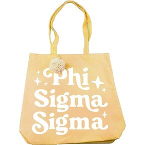 Phi Sigma Sigma Retro Pom Pom Tote Bag