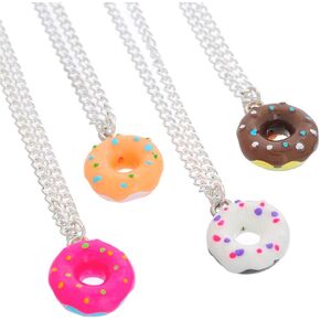 MJartoria Best Friend Necklaces Colorful Doughnut Best Friends Forever Friendship Necklaces BFF Necklaces for 4 Gifts for Girls