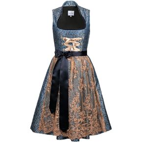 Bavarian Women's Designer Midi Dirndl Estelle Dress 2-Pieces + Apron Size US2-US24