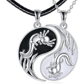 TIGER RIDER Heart Necklace for Women 925 Sterling Silver Axolotl/Cat/Bear Jewelry Gifts for Girls in Kuwait
