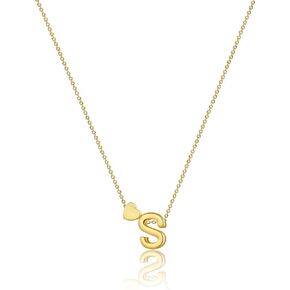 VIROMY Gold Initial Necklaces for Women 14K Gold Plated Dainty Heart Letter A-Z Personalized Initial Heart Pendant Necklace Tiny Letter Name Necklaces Gift for Teen Girls