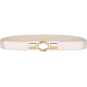 BlackButterfly Retro Elastic Round Metal Buckle Skinny Waist Waspie Belt