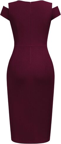 Miusol Women's Retro Ruffle Ruched Style Elegant Sleeve Cocktail Party Dress in Saudi Arabia