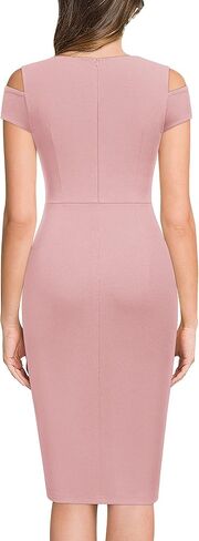 Miusol Women's Retro Ruffle Ruched Style Elegant Sleeve Cocktail Party Dress in Saudi Arabia
