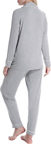 N NORA TWIPS Womens Pajama Sets Long Sleeve Sleepwear Button Down Shirt Nightwear Soft PJ Lounge Set in Saudi Arabia