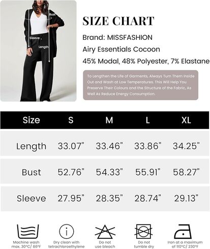 سترة نسائية من Airy Essentials Cocoon كارديجان كبيرة الحجم مفتوحة من الأمام بأكمام جناح الخفاش مع جيوب in Kuwait