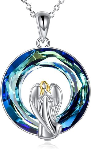 LONAGO Guardian Angel Necklace with Crystal form Australia Sterling Silver Guardian Angel Pendant Necklace Gift for Women in Saudi Arabia