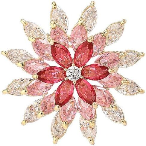 EMEGCY Fashion Flower Brooches for Women Rhinestone Flower Brooches Pins 18k Gold Plated Lapel Pins Jewelry for Girlfriend Wife in Saudi Arabia