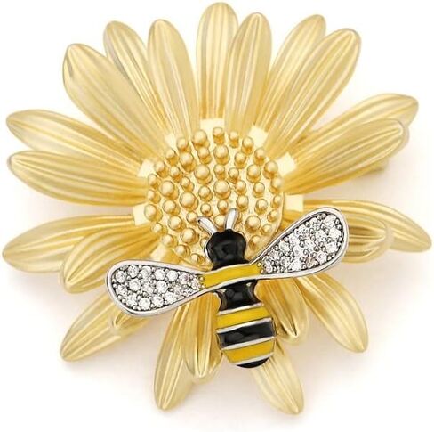 EMEGCY Fashion Flower Brooches for Women Rhinestone Flower Brooches Pins 18k Gold Plated Lapel Pins Jewelry for Girlfriend Wife in Saudi Arabia