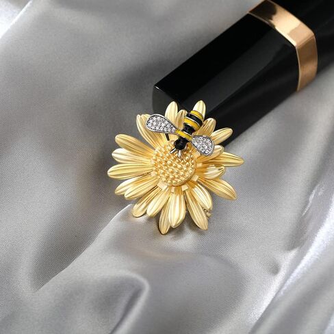 EMEGCY Fashion Flower Brooches for Women Rhinestone Flower Brooches Pins 18k Gold Plated Lapel Pins Jewelry for Girlfriend Wife in Saudi Arabia