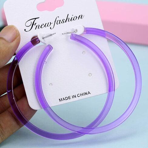 80's 90's Neon Lime Green Hoop Earrings for Women Y2k Jewelry Gift in Saudi Arabia