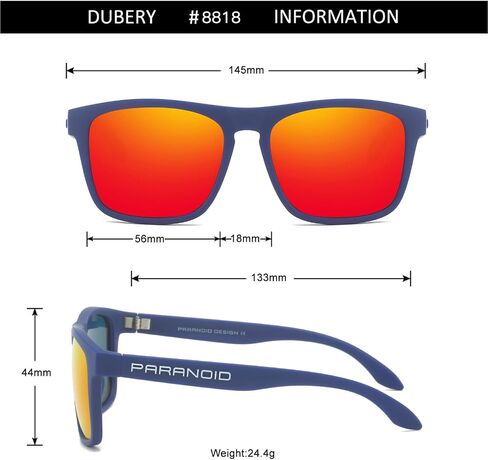 DUBERY Polarized Sunglasses for Men Women UV400 Protection Square Driving Sun Glasses Trendy Shades P8818 in Saudi Arabia