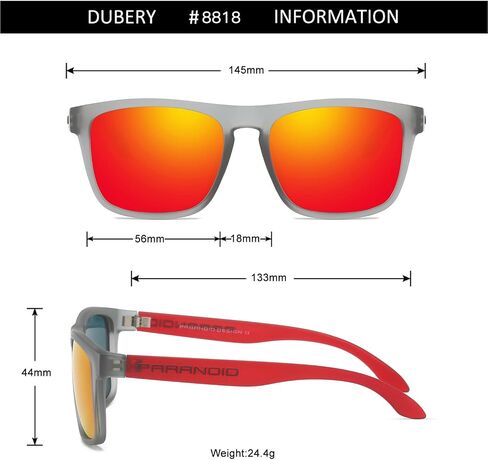 DUBERY Polarized Sunglasses for Men Women UV400 Protection Square Driving Sun Glasses Trendy Shades P8818 in Saudi Arabia