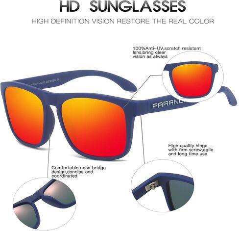 DUBERY Polarized Sunglasses for Men Women UV400 Protection Square Driving Sun Glasses Trendy Shades P8818 in Saudi Arabia