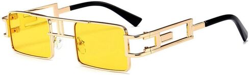 mincl/Hip-Hop Square Metal Small Frame Clear Color Lens Sunglasses in Saudi Arabia