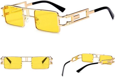 mincl/Hip-Hop Square Metal Small Frame Clear Color Lens Sunglasses in Saudi Arabia